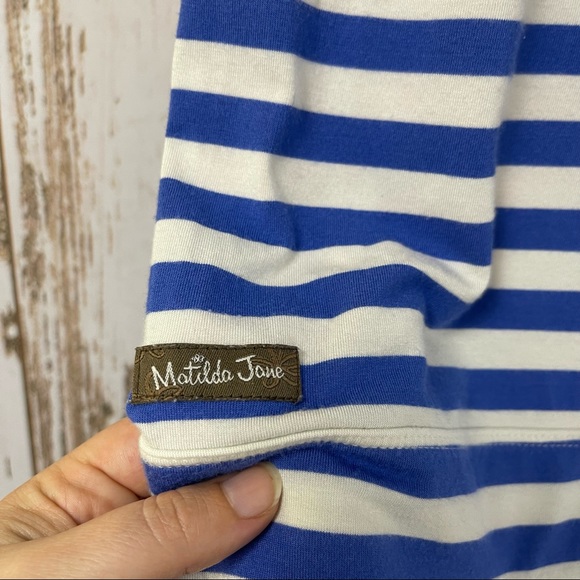 Matilda Jane, Floral and Stripes, Scoop Back Shirt. Size Medium. Excellent cond! - Picture 5 of 7